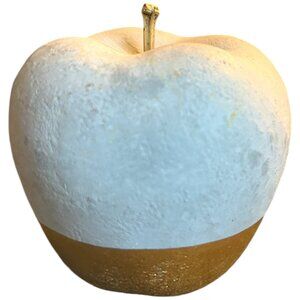 Concrete Apple Metallic Gold Paperweight Bookend Boho Decor 3.5" tall x 4" wide